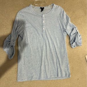 H&M Mens Lightweight Long Sleeve Shirt Size M Medium light Blue